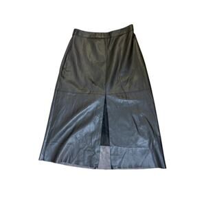 Who What Wear Leather-Like Lace Slit Front Skirt 2